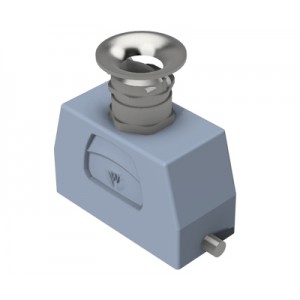 Крышка разъема 71.352.1635.3, Крышка разъема на кабель, типоразмер 16B, без уплотнителя, 1 кабельный ввод M25x1,5, с разгрузкой на изгиб, IP54, с верхним расположением, без защелки (упоры под одну защелку), материал корпуса: алюминиевый сплав