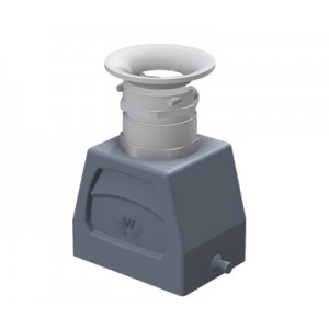 Крышка разъема 70.354.0635.3, Крышка разъема на кабель, типоразмер 6B, без уплотнителя, 1 кабельный ввод M25x1,5, с разгрузкой на изгиб, IP54, с верхним расположением, без защелки (упоры под одну защелку), материал корпуса: алюминиевый сплав