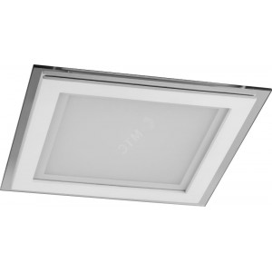 Светильник светодиодный ДВО-24w 4000K 1440Лм квадратный со стеклом белый 28944