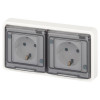 Розетка Эксперт 11-2524-01 2х2P+E гориз. IP55 шторки 16А-250В СУ бел. Эра Б0063254