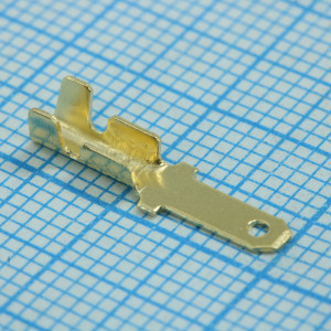 Разъем плоский неизолированный (папа) РП-П 1.0-(2.8), Разъем плоский под двойной обжим, неизолированный (папа)