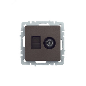 BRITE Розетка двойная TV+RJ45 кат.5E РТВ/РК12-БрТБ темная бронза BR-AK20-1-K45