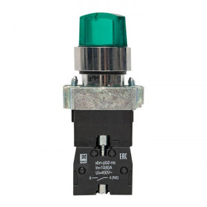 Переключатель BD21 2P c зеленой подсветкой 230В NO PROxima xb2-bk21-g-230
