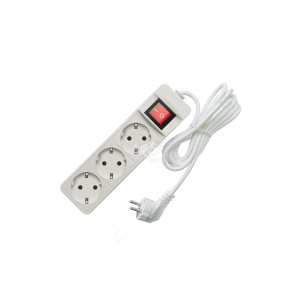 Удлинитель бытовой ТМ Союз 2200 Вт с заземлением с выключателем 3 гнезда ПВС 7м 481S-7307