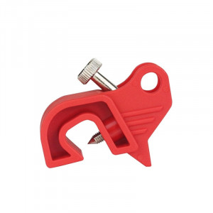 gwrD24, Блокиратор тумблеров автоматических выключателей с выступом, нейлон, толщина переключателя – до 12 мм, цвет – красный, 1 шт/упак