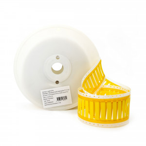 ump013YEL, Термоусадочная трубка плоская вырубная ТТУ-НГ-LSZH для печати 3/1 для провода 2.3-5.5 мм, желтая, длина 50.8 мм (57мм), 3000 шт. в рулоне (1/4)