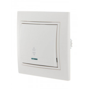 Переключатель проходной 1-кл. СП Mira 10А с подсветкой с бел. вставкой бел. 701-0202-114