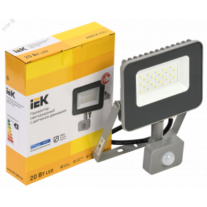 Прожектор светодиодный СДО 07-20Д 20Вт 6500К IP54 с датчиком движ. сер. LPDO702-20-K03