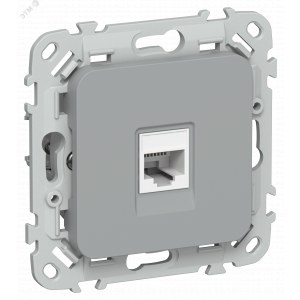 FLITE Розетка компьютерная RJ45 категория 5Е UTP РК5е-1-0-ФлС серый IEK FI-K12-1-K03