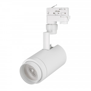 Светильник LGD-ZEUS-4TR-R88-20W Day4000 (WH, 20-60 deg, 230V) 024606(1), Светильник подвесной для треков/шин 4 провода, 20Вт. Цвет свечения ДНЕВНОЙ 4000K, световой поток 1600-2000лм, регулируемый угол 20-60°, CRI>90. Корпус круглый, металл, цвет белый, IP20. Размеры DxHxL O88x200x162мм. Входное напряжение AC220-240V