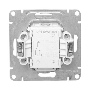 Механизм выключателя, карточный, с подсветкой, алюминий Эпика EKF UP1-SWA-card