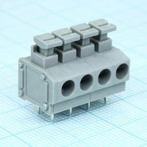 DG235-5.0-04P-11-00A(H), Нажимной безвинтовой клеммный блок на 4 контакта. Зажим типа торцевой контакт. Серия DG235-5.0