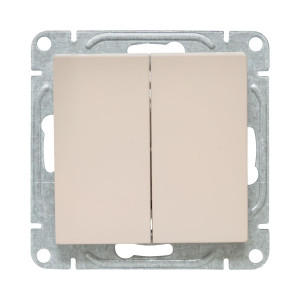 Механизм выключателя, двухклавишный, кремовый Эпика EKF UP1-SWI-20