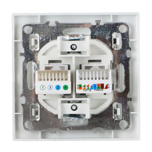 Розетка компьютерная + телефонная 2-м СП Минск RJ45 + Phone бел. Basic ERK00-135-10