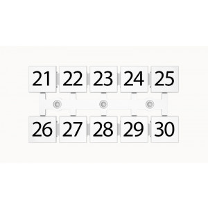 Маркировка (полоска) ZT12-10P-19-08Z(H), Кассета с маркировочными шильдиками, для клемм сечением 16 мм.кв., верхняя, 5x2 шильдиков, нанесенные символы: 21...30, с вертикальным расположением, размер шильдика: 11 x 10,8 мм, цвет: белый