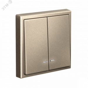 Выключатель 2-кл. ArtGallery (сх. 5а) 10AX с подсветкой механизм шампань SE GAL000553