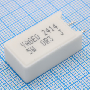 SQM500JB-0R3, Резистор керамический цементный вертикальный (SQM) 5Вт 0.3Ом ±5%