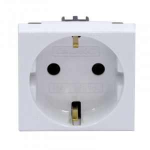 Розетка 1-м 2мод. Viva 16А IP20 2P+E с заземл. защ. шторки бел. 45005