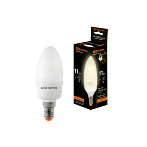 Лампа энергосберегающая КЛЛ-С-11 Вт-2700 К–Е14 TDM (mini) (кр.10шт) [SQ0323-0134]