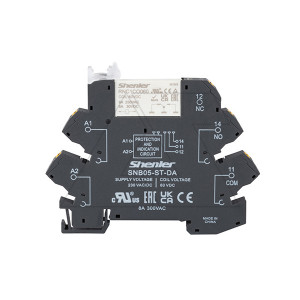 Реле интерфейсное RNC1CO060+SNB05-ST-D, Реле интерфейсное RNC1CO060 с колодкой SNB05-ST-D, RC фильтр, push-in фиксация провода, 1CO, 6A(250VAC), 230VAC/DC, светодиод, ширина 6,2 мм