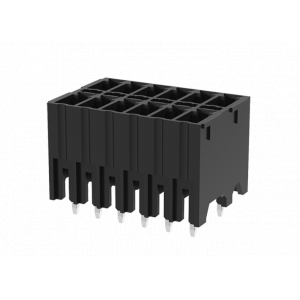 Вилочный разъем на плату MC-DPAN3.81V23-BK-2600, Вилочный разъем, 2 этажа, вертикальный, на плату, шаг: 3.81 мм, 23x2 полюса, фиксация на плате пайкой, исполнение: стандартное, 160V, 8A, цвет: черный