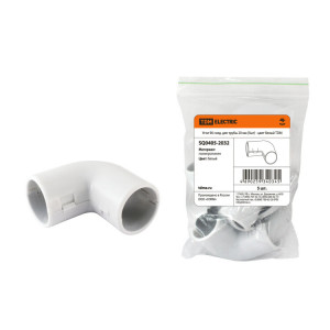 Угол 90 соед. для трубы 20 мм (5шт) - цвет белый SQ0405-2032