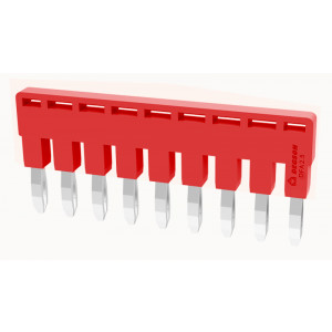 Соединительная перемычка DFA9-5.2-16-00Z(H), Соединительная перемычка, 9 полюсов, изолированная, вилочная, для клемм: DC2.5, цвет: красный