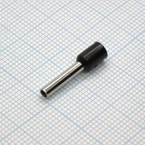 E2512PP Black, наконечник кабельный торцевой трубчатый с изоляцией, L=19/12мм, сеч. пров. 2.5мм2