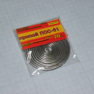 Припой ПОС-61 1.0мм  1кг катушка, Припой проволочный ПОС-61 без флюса диаметр 1.0мм  1кг катушка