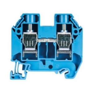Проходная клемма WT 16 BL, Проходная клемма, тип фиксации провода: винтовой, номинальное сечение: 16 мм кв., 76A, 1000V, ширина: 12 мм, цвет: синий, тип монтажа: DIN35
