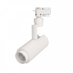 Светильник LGD-ZEUS-2TR-R67-10W Warm3000 (WH, 20-60 deg, 230V) 025908(1), Светильник подвесной для треков/шин 2 провода, 10Вт. Цвет свечения ТЕПЛЫЙ 3000K, световой поток 800-1000лм, регулируемый угол 20-60°, CRI>90. Корпус круглый, металл, цвет белый, IP20. Размеры DxHxL O67x180x155мм. Входное напряжение AC220-240V, мощность 10