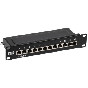 1U патч-панель кат.5E STP 12 портов 10" Dual IDC PP12-1UC5ES-D05-10