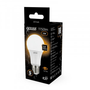 Лампа светодиодная Black 12Вт A60 грушевидная 3000К тепл. бел. E27 1150лм 102502112