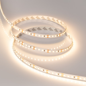 Лента RT-A120-10mm 48V Warm3000 (9.6 W/m, IP20, 2835, 30m) 032189, Светодиодная лента (монтажная бобина 30м) RT-A120, открытая, с подключением с одной стороны (без стабилизаторов). Светодиоды 2835, 120 шт/м (3600 шт на 30 м), белая плата, ширина 10 мм, скотч 3M. Цвет ТЕПЛЫЙ 3000 K, цветопередача CRI>85, угол 120°. Питани