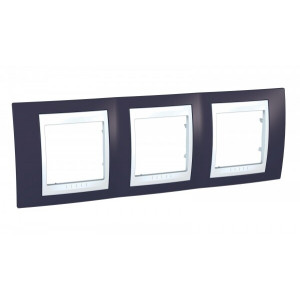 UNICA ХАМЕЛЕОН РАМКА 3-постовая, горизонтальная, БЕЛЫЙ/ ГРАНАТ C3(5) MGU6.006.872