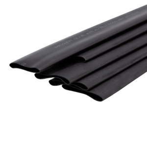 Трубка термоусадочная СТТК (2:1) 25,4/12,7 черная, двустенная клеевая термоусаживаемая трубка в метровой нарезке