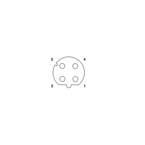 Розеточный разъем с кабелем M12D04Z-FMSST-UP005B, Розеточный разъем с кабелем, 4 полюса, M12, прямой, длина кабеля 5 м, D-Code, материал оболочки кабеля: PVC, 4А, 250V, корпус из пластика, резьбовое соединение: цинк, неэкранированный