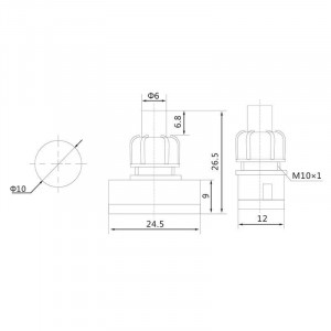PBS-17A2 черный, Кнопка с фиксацией 1А 250В ON-OFF для настольной лампы М10