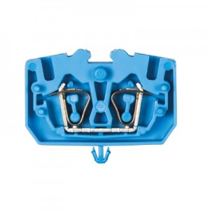 Проходная клемма (MINI) WKF2,5/M/R BL, Проходная клемма, MINI, верхний подвод кабеля, 2 точки подключения, тип фиксации провода: пружинный, номинальное сечение: 2,5 мм кв., 24A, 800V, ширина: 5 мм,цвет: синий, тип монтажа: якорная защелка в панель