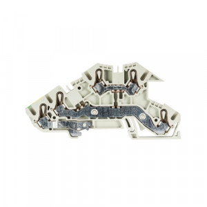 Этажная клемма WKIS 2,5 D-D-SL, Этажная клемма, 2 этажа, тип фиксации провода: пружинный, номинальное сечение: 2,5 мм кв., 24A, 400V, ширина: 5 мм, цвет: серый, тип монтажа: DIN35