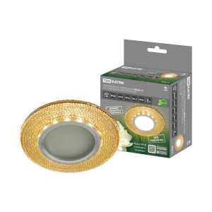 Светильник встраиваемый СВ 03-11 MR16 50Вт G5.3 LED подсветка 3 Вт золото/хром SQ0359-0140