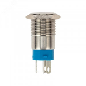 A16-C4-B-P с красной подсветкой, Кнопка антивандальная d16 3A 250B б/фикс (5c) (ON)-OFF плоская 250В подсв/красная POWER