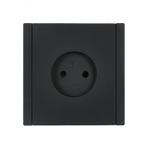 FORTE&PIANO Розетка 1-местная без заземления с защитными шторками винтовое крепление 10А FP117 черный IEK FP-R13-10-K02