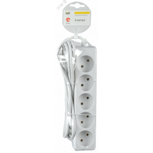 Удлинитель 5х3м без заземл. 10А IP20 У5 2P 250В ПВС 2х0.75 WYP10-06-05-03-N