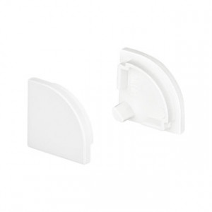 Заглушка SL-KANT-H16 ROUND WHITE глухая 037547, Пара заглушек белого цвета (без отверстия) для профиля SL-KANT-H16 под круглый экран. В комплекте 2 заглушки. Цена за комплект.