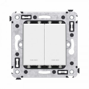 Переключатель 2-кл. 2мод. СП Avanti "Белое облако" 16А IP20 бел. 4400114