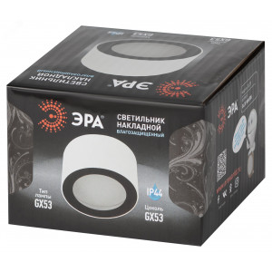 Светильник OL28 WH/BK под лампу GX53 IP44 настенно-потолочный спот черн./бел. Б0055581