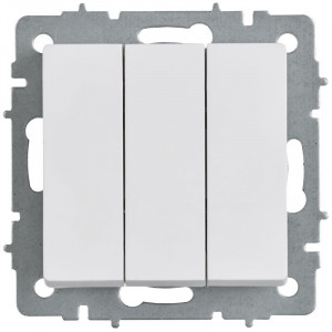 BRITE Выключатель 3-клавишный 10А ВС10-3-0-БрАБ арктический белый IEK BR-V30-0-10-K91