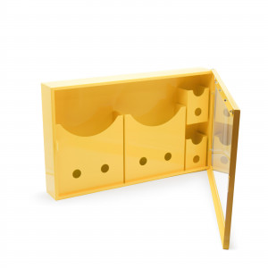 gwrDOC1d, Держатель для бумаг и бирок закрытого типа, сталь, 360х600 мм, цвет – желтый, 1 шт/упак