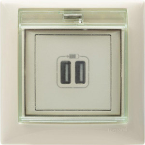 VALENA Розетка двойная USB слоновая кость 774170